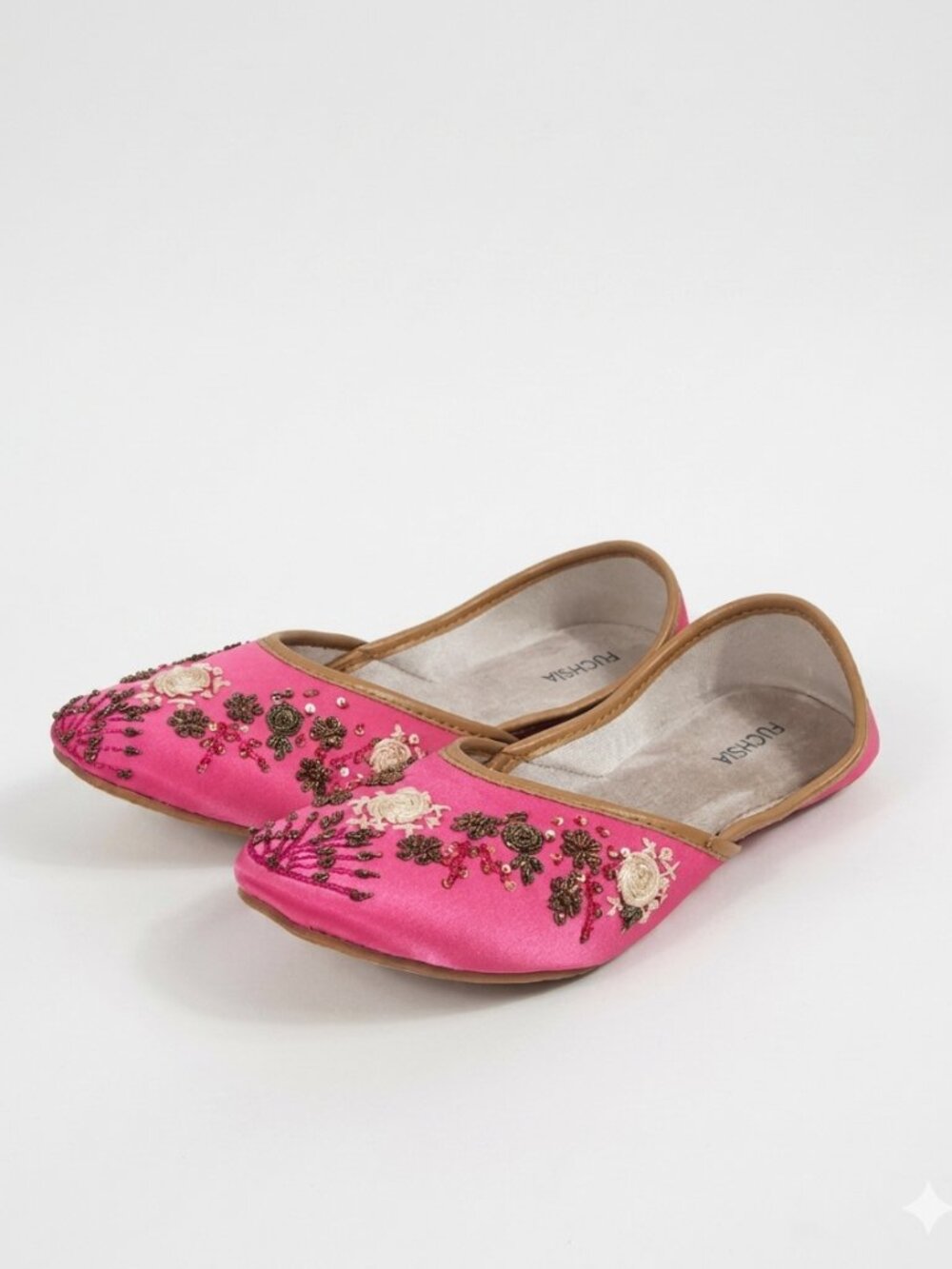 NWOT Fuchsia Matilda Embroidered Slip-On Flats Shoes Jutti Ballet Pink 10